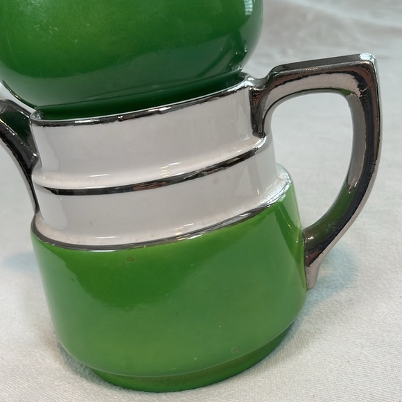 Vintage Double Teapot Made in Japan Art Deco Pottery Tea Coffee Herbs Retro EXC - Picture 4 of 17